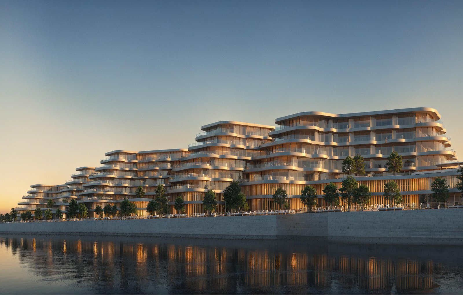 Exterior living area of villa at Manchester City Yas Residences by Ohana with modern design, panoramic views, and natural light.